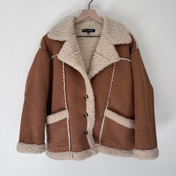 Blu Pepper Faux Suede Jacket with Sherpa Lining - Picture 1 of 8